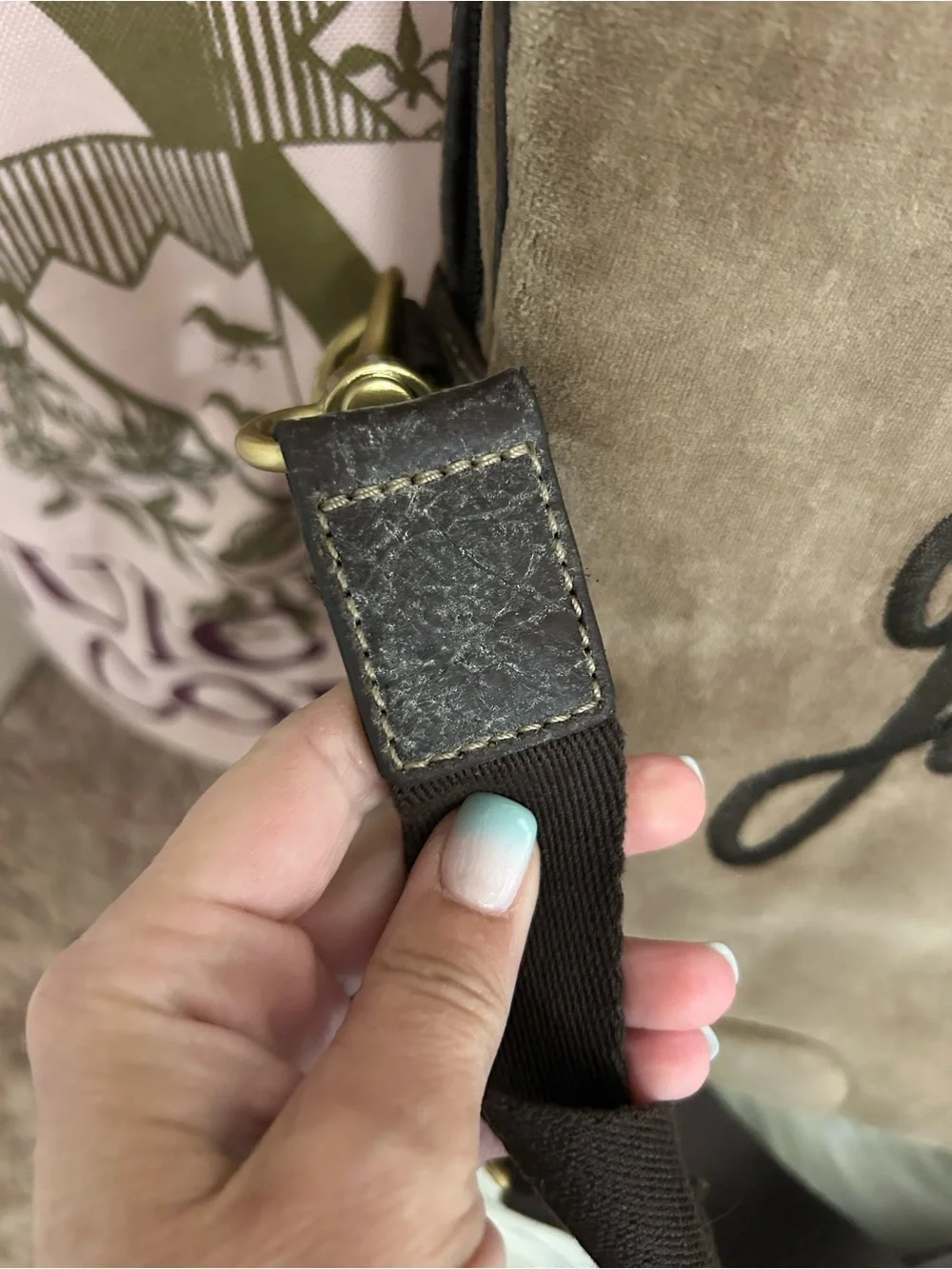 Y2K Vintage 2008 Juicy Couture Brown Velour Laptop Crossbody Bag Floral Logo